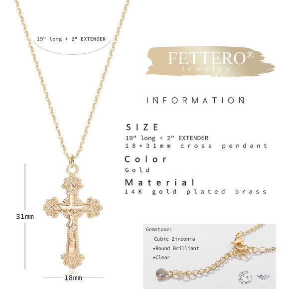 Women Gold Pendant 14K Plated Dainty Chain Simple Tiny God Religious Jewelry - Picture 6 of 7